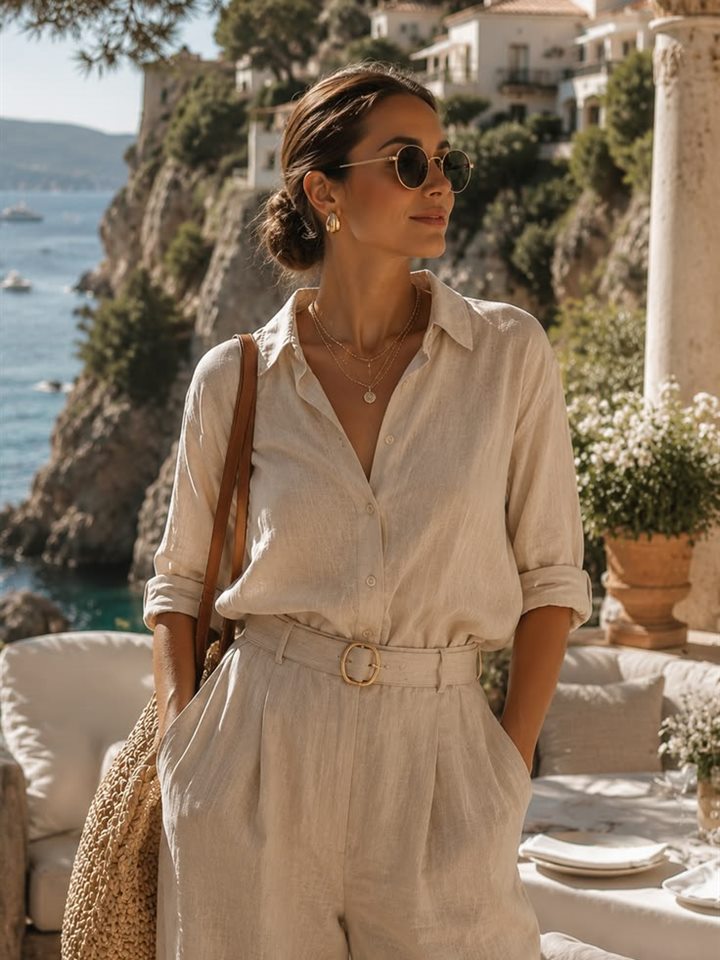 Woman wearing a white outfit representing consumer brands